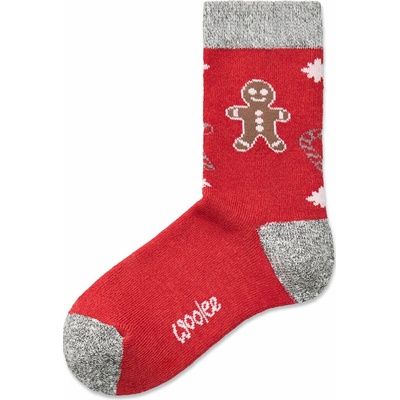 Vlnka Dětské vánoční s Merino vlnou perníček červená – Zboží Mobilmania