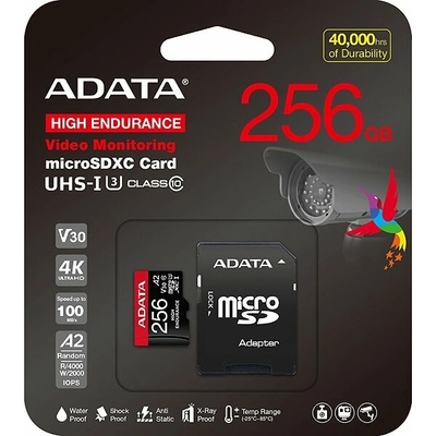 Adata MicroSDXC 256 GB High Endurance AUSDX256GUI3V30SHA2-RA1