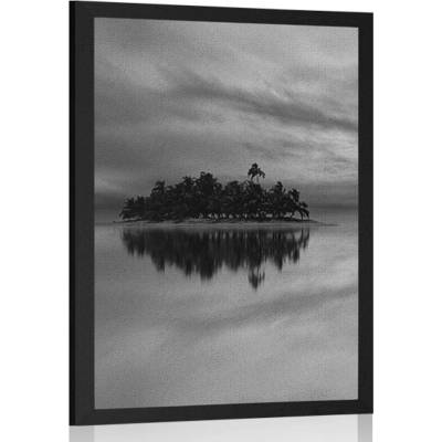 Plakát opuštěný ostrov v černobílém provedení - 20x30 black