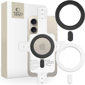 Tech-Protect 2 броя магнитни MagSafe пръстени от Tech Protect MMP-100 - Бял и Черен (5906302372188)