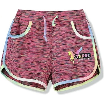 Kugo dívčí šortky UNICORN JEDNOROŽEC žíhané růžové