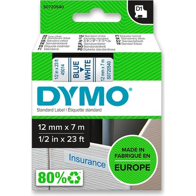 Dymo D1 S0720540 - originální polyesterová páska - 12 mm × 7 m, modro-bílá