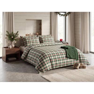 Textilomanie bavlna obliečky WINTER PLAID farebné 2x70x90 200x220