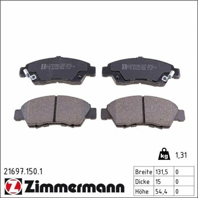 Sada brzdových destiček, kotoučová brzda ZIMMERMANN 21697.150.1 21697.150.1