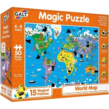 Galt Магически пъзел Galt - Карта на света, 50 части (1005464)