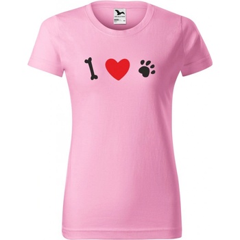 Handel Dámske tričko Milujem psov ružová
