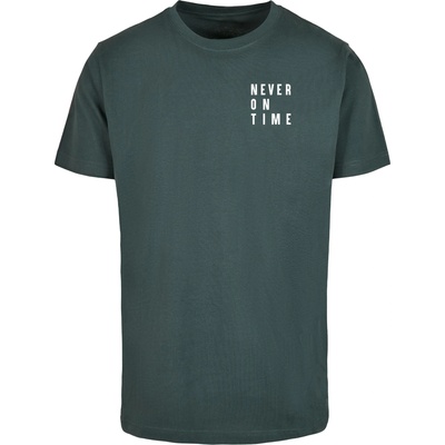 Mister Tee Тениска Never On Time Tee bottlegreen XXLUB-MT1144-02245 - Тъмносив, размер 4XL