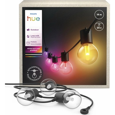 Philips Hue Festavia globe, Bluetooth, White and Color Ambiance, 7 m (929004581801)