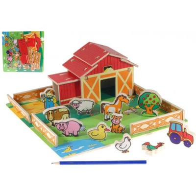 Teddies domček farma Moje prvé zvieratká 28 ks podložka
