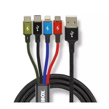 iBOX Универсален кабел за зареждане 4 в 1 i-box usb ikum4w1 (ikum4w1clr)