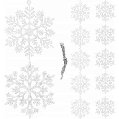 Springos CA0750 VIANOČNÉ OZDOBY SNEHOVÉ VLOČKY 10 CM 12 KS.