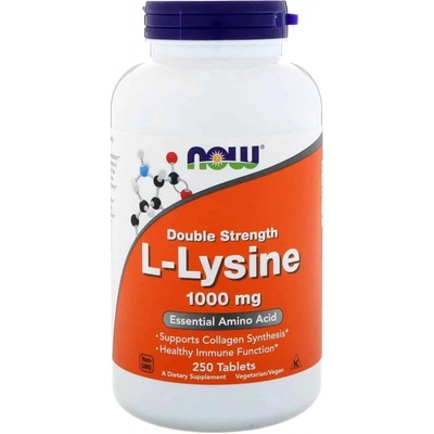 Now Foods L-Lyzín 1000 mg 250 vegánskych tabliet