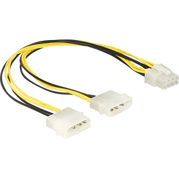 DeLock 85453 Kabel 2 x 4 Pin Molex Stecker 8 Pin EPS Stecker 30 cm
