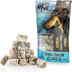 KIDDOG Super Premium 100% кубчета от кожа на треска 80 g