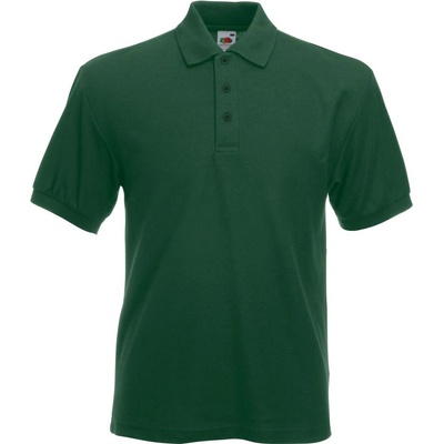 Fruit of the Loom heavy 65/35 pique polo / Мъжка поло тениска от плътен памук - бутилково зелено xxxl (16320454013)