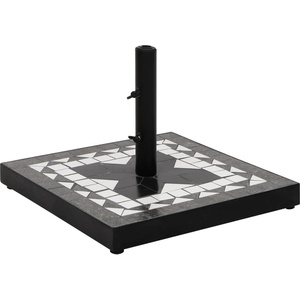 vidaXL Основа за чадър, черно и бяло, квадратна, 12 кг (362224)
