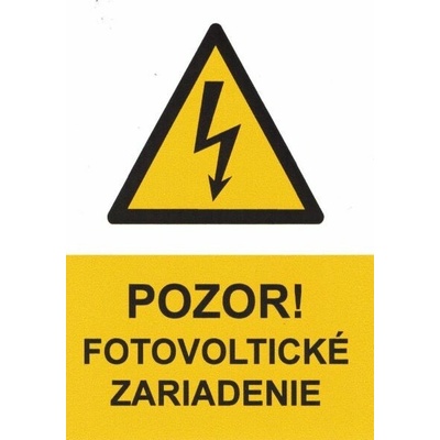 Samolepka - "Pozor fotovoltické zariadenie" 70 × 100 mm
