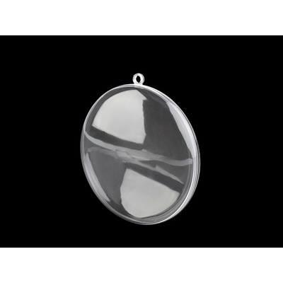Plastový medailon Ø7 cm dvoudílný transparent 5 ks