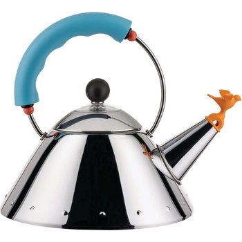 Alessi Чайник за котлон 9093, 1 л, сребро / син / оранжев, Alessi (AL90931LAZ)