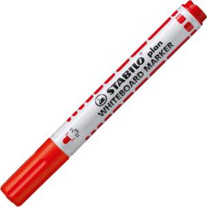 STABILO Маркер за бяла дъска, Stabilo, Plan с объл връх, Червен (ST64140)