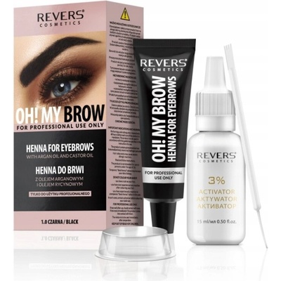 Revers Cosmetics Revers farba na obočie Henna Pro Colors 1.0 čierna 15 ml