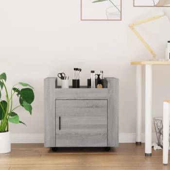 Image 1 of vidaXL Бюро на колелца, сив сонома, 60x45x60 см, инженерно дърво (816614)