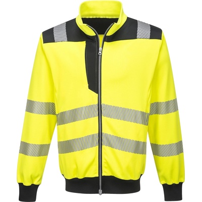 Portwest hi-vis pw370 / Светлоотразителен суитшърт - hv жълто/черно xxl (pw370ybrxxl)