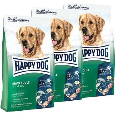 Happy Dog Maxi Adult Drůbež Jehněčí Ryby 3 x 14 kg