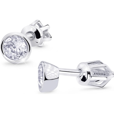 Cutie Jewellery - gold Náušnice Z8053 na šroubek ze zlata se zirkony