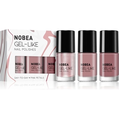 NOBEA Day-to-Day 3-Piece Gel-like Nail Polish set sada laků na nehty Pink Petals