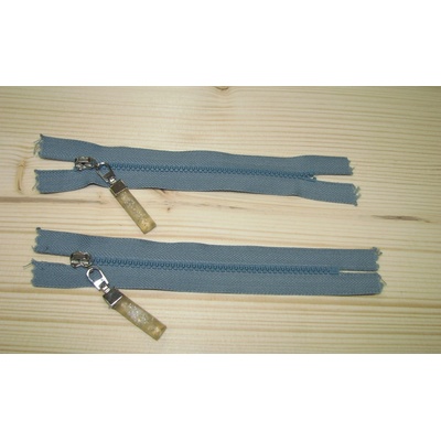 Kostenný zips šedá 3mm nedeliteľný 14cm