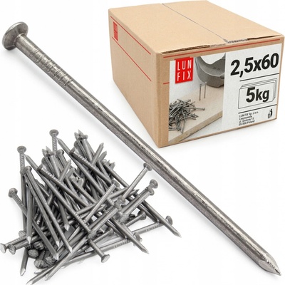 Hřebíky na dřevo Lun Fix černé 2,5x60 mm 5 kg