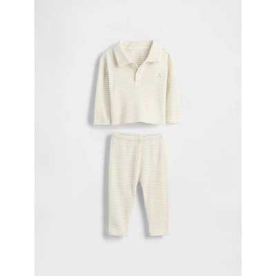 GAP Baby outfit set s vafľovým vzorom Softspun Brannan Bear Béžová