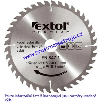 EXTOL PREMIUM Kotouč pilový s SK plátky, O 210x3,0x30mm, 40T (8803236)