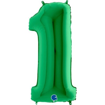 GRABO Číslice "1" zelená 102cm 40" fóliový balónek