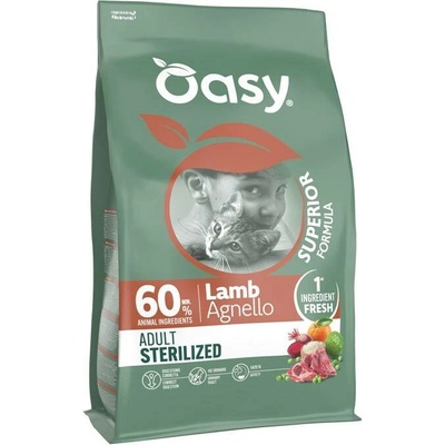 Oasy Cat Superior Sterilizovaný Jehněčí 1,5 kg
