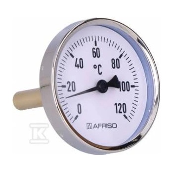 Afriso Bimetallic thermometer BiTH 80 fi80mm 0-120 st. C sleeve 63 mm 1/2 ax cl. 2, 0 63 807