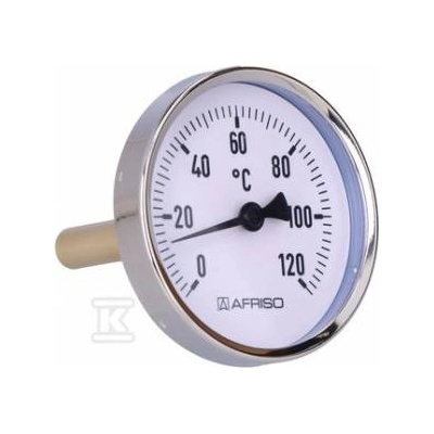 Afriso Bimetallic thermometer BiTH 80 fi80mm 0-120 st. C sleeve 63 mm 1/2 ax cl. 2, 0 63 807