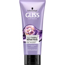 Schwarzkopf Gliss Blonde Perfector fialová maska 2v1 200 ml