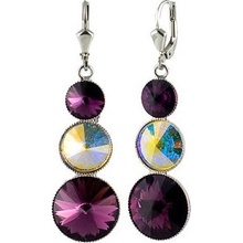 Klimm Rivoli se Swarovski Elements s třemi kameny Amethyst 13036 fialové