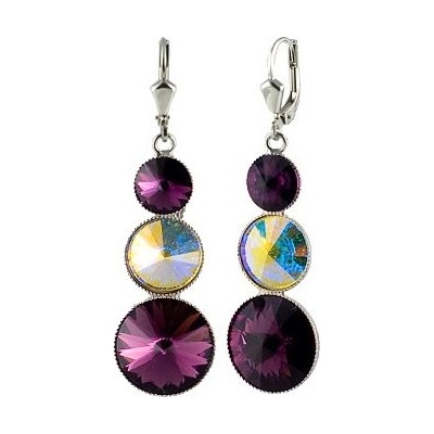 Klimm Rivoli se Swarovski Elements s třemi kameny Amethyst 13036 fialové