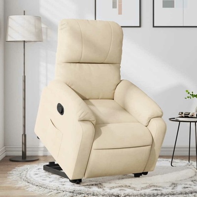 vidaXL 11461.3204933 Zvedací polohovací krémové tkanina z mikrovlákna