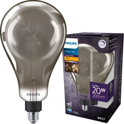 Philips 8718696815106 Vintage LED žárovka E27 A160 6,5W 270lm 4000K stmívatelná, smokyD Denní bílá