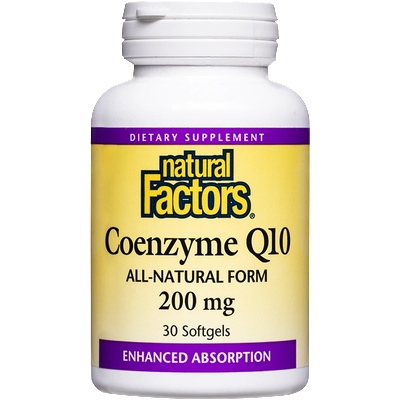 Natural Factors Коензим Q10 200 mg 30 софтгел капсули | Natural Factors (20721 NF A)