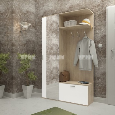 Bogdan Furniture I Портманто Mod 217 / 4006 с огледало, Сонома арвен/Бяло