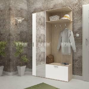 Bogdan Furniture I Портманто Mod 217 / 4006 с огледало, Сонома арвен/Бяло
