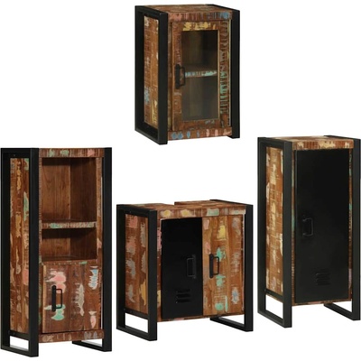 vidaXL Комплект мебели за баня 4 pcs Солидна рециклирана дървесина (3305689)
