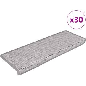 vidaXL Самозалепващи стелки за стълби вид сизал 30 бр 65x21x4 см (3365882)