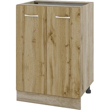 ИРИМ Долен шкаф за вграждане на мивка с две врати и рафт Сити АРДД-22 дъб сонома арвен / дъб дакота 60 см