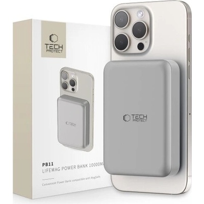 Tech-Protect PB11 Lifemag Magsafe Powerbank 10000mAh šedá